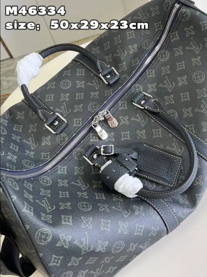 LV Keepall Bandouliere Monogram Duffle Bag - Black