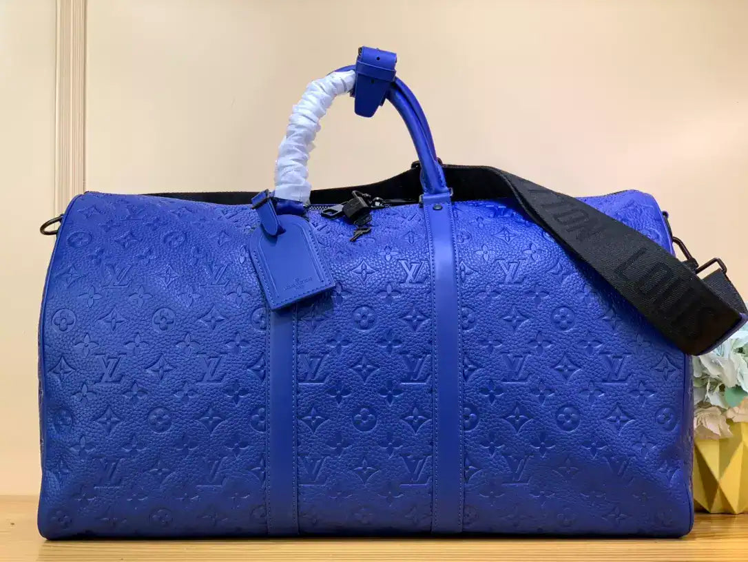 LV Keepall Bandouliere Duffle Bag - Blue