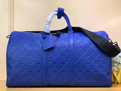 LV Keepall Bandouliere Duffle Bag - Blue