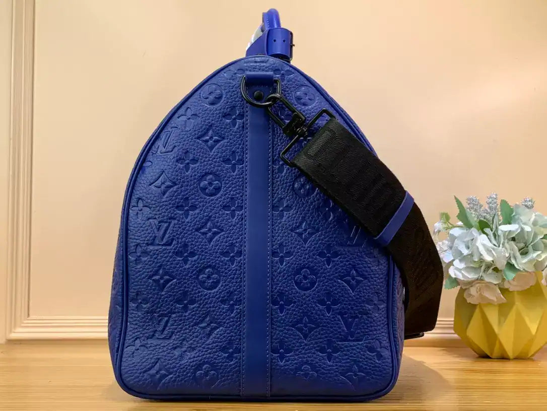 LV Keepall Bandouliere Duffle Bag - Blue