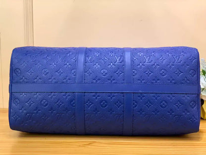 LV Keepall Bandouliere Duffle Bag - Blue
