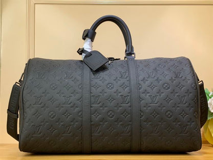 LV Keepall Bandouliere Monogram Duffle Bag - Black
