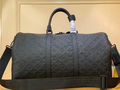 LV Keepall Bandouliere Monogram Duffle Bag - Black