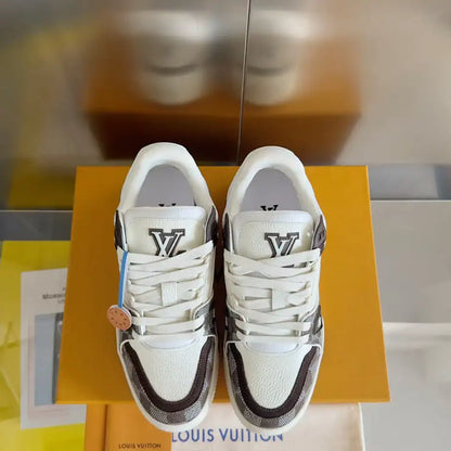 LV Damier Sneakers - White/Brown