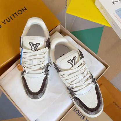 LV Damier Sneakers - White/Brown