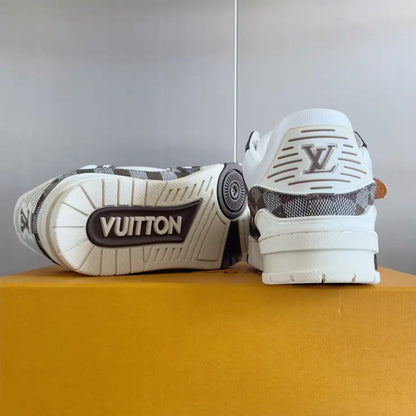 LV Damier Sneakers - White/Brown