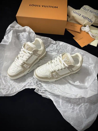 LV Trainer Sneakers - White/Beige