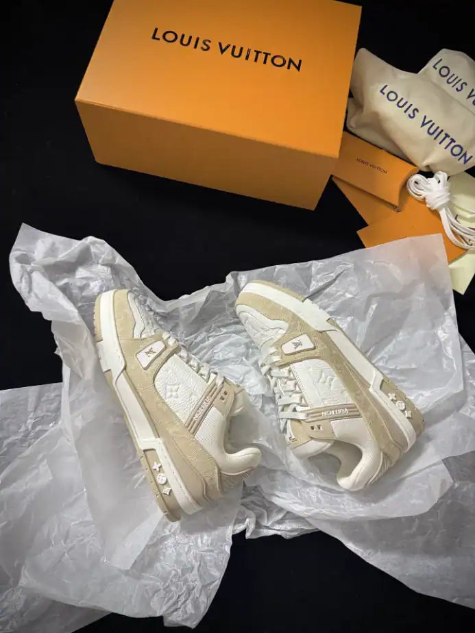 LV Trainer Sneakers - White/Beige