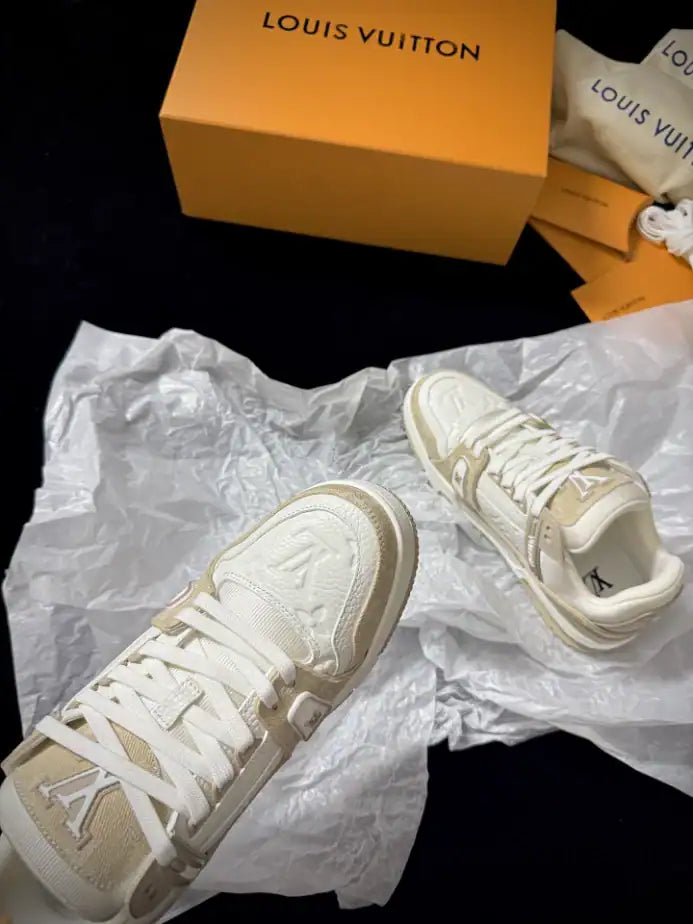 LV Trainer Sneakers - White/Beige
