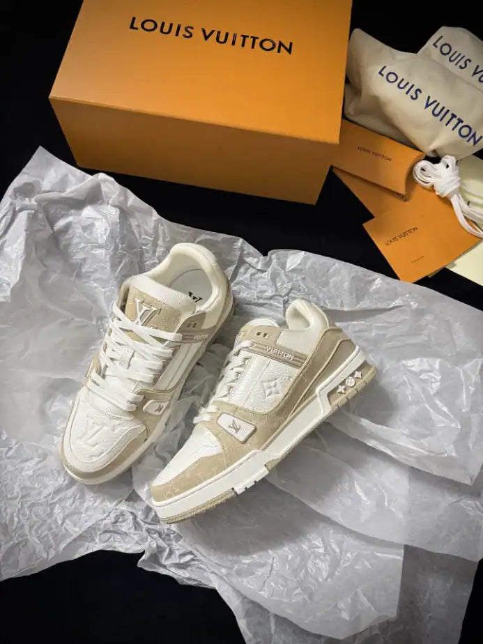 LV Trainer Sneakers - White/Beige