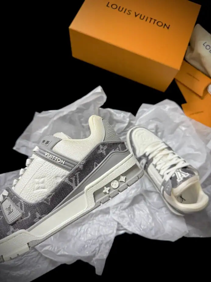 LV Trainer Sneakers - White/Grey