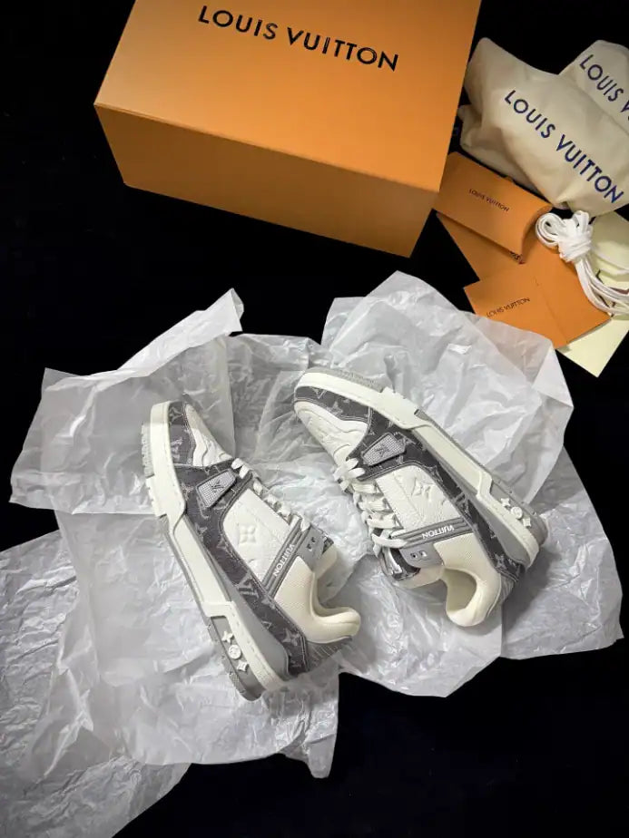 LV Trainer Sneakers - White/Grey
