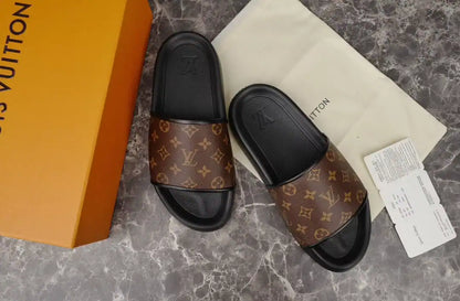 LV Classic Sandals - Black/Brown