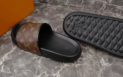 LV Classic Sandals - Black/Brown