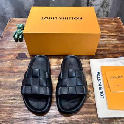 LV Square Slides - Black