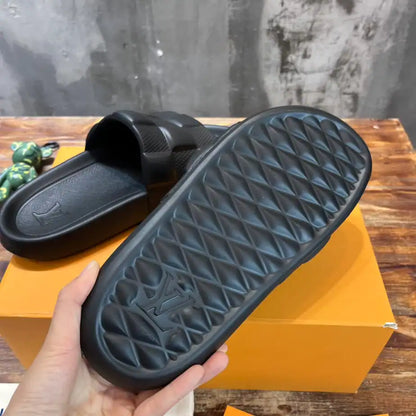 LV Square Slides - Black