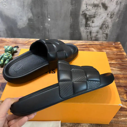LV Square Slides - Black
