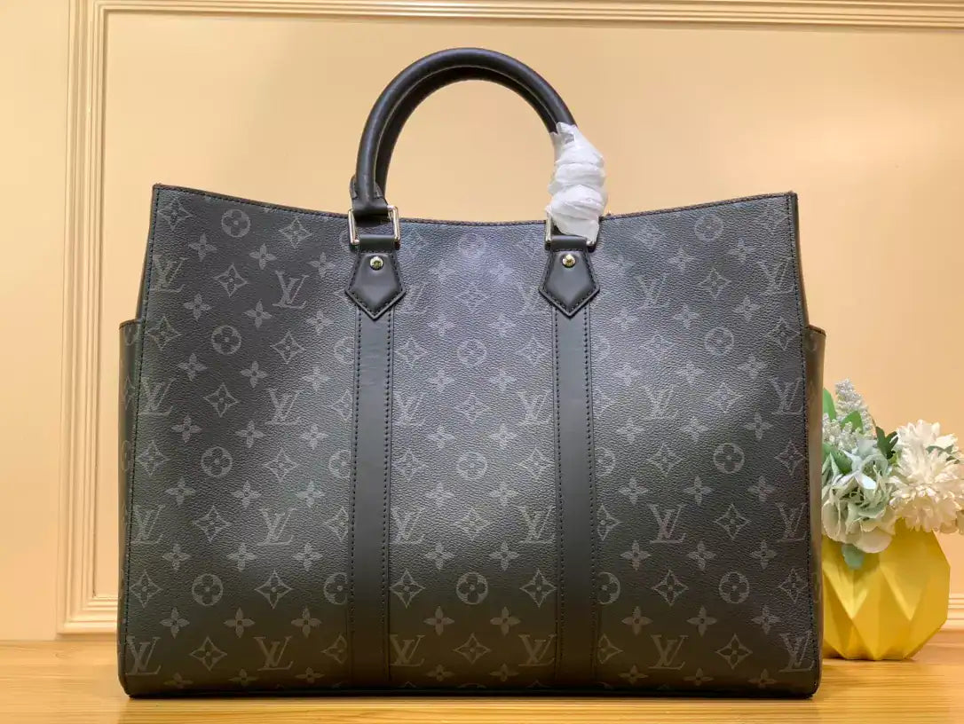 LV Sac Plat 24H Monogram Eclipse - Black