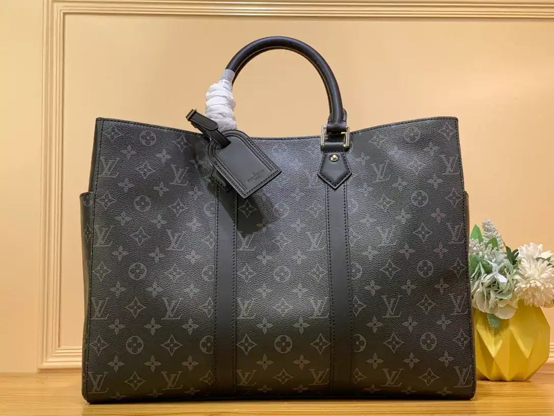 LV Sac Plat 24H Monogram Eclipse - Black