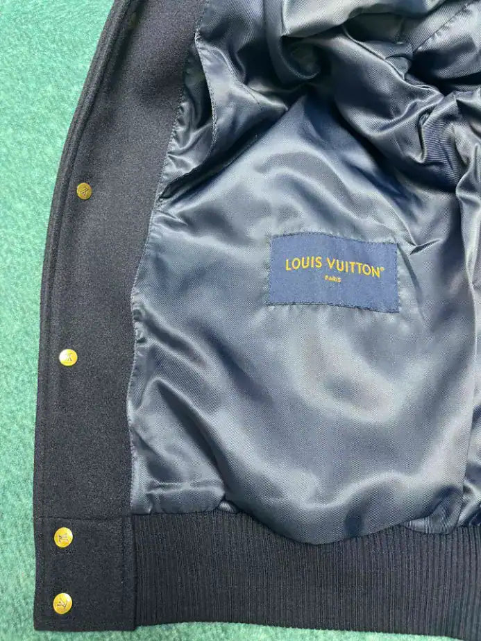 LV Calfskin Varsity Jacket - Navy/White
