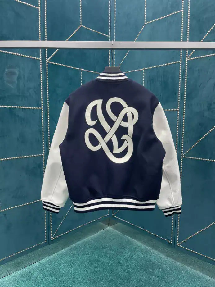 LV Calfskin Varsity Jacket - Navy/White