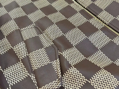 LV Damier Leather Harrington Jacket - Brown