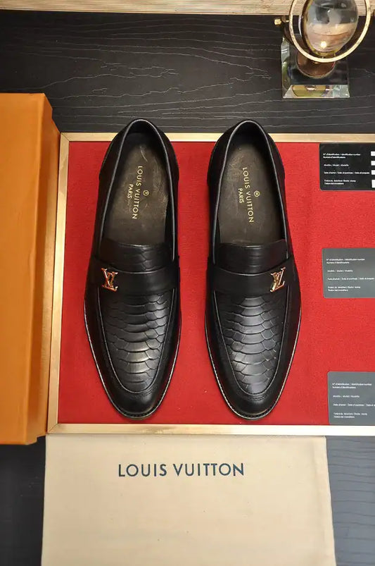 LV Crocodile Loafers - Black