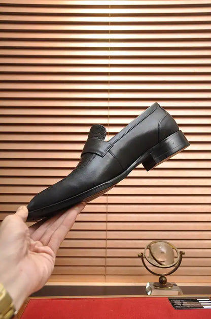 LV Crocodile Loafers - Black