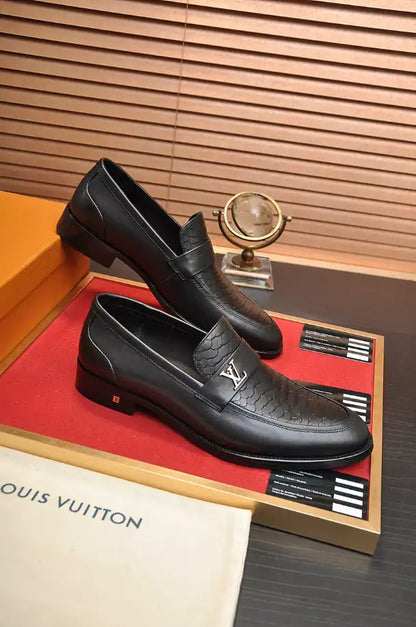 LV Crocodile Loafers - Black