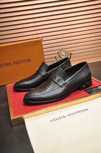 LV Crocodile Loafers - Black