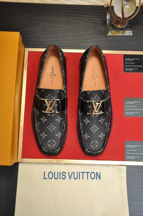LV Logo Loafers - Black