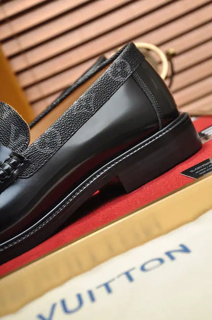 LV Logo Loafers - Black