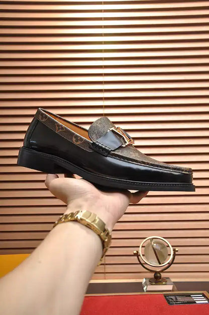 LV Logo Loafers - Brown