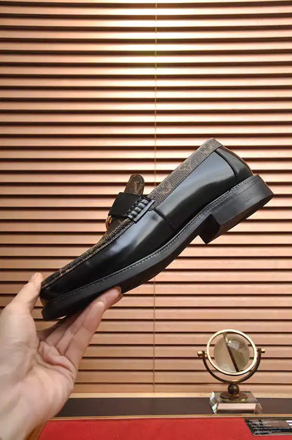 LV Logo Loafers - Brown