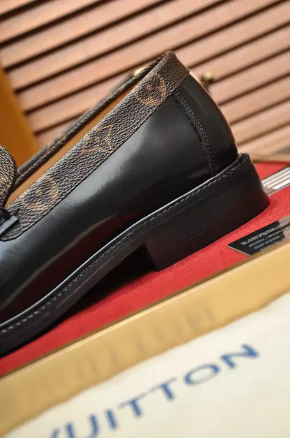 LV Logo Loafers - Brown