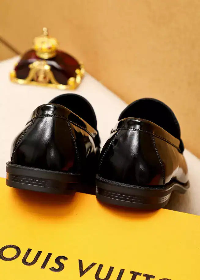 LV Leather Loafers - Black