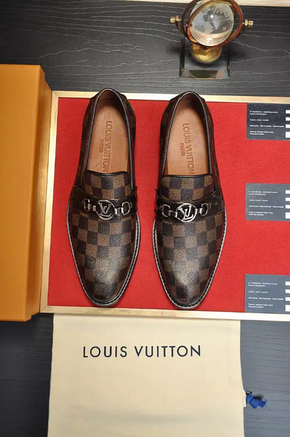 LV Checkered Loafers - Brown