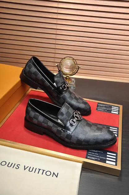 LV Checkered Loafers - Black
