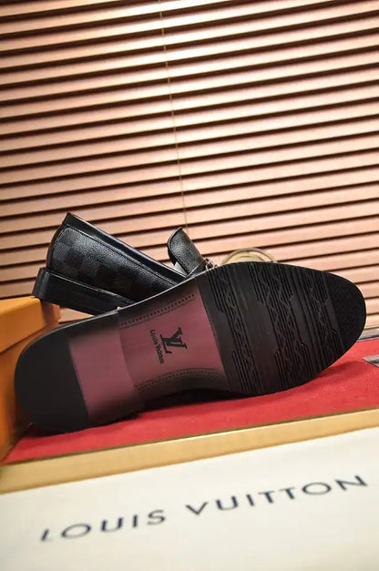 LV Checkered Loafers - Black