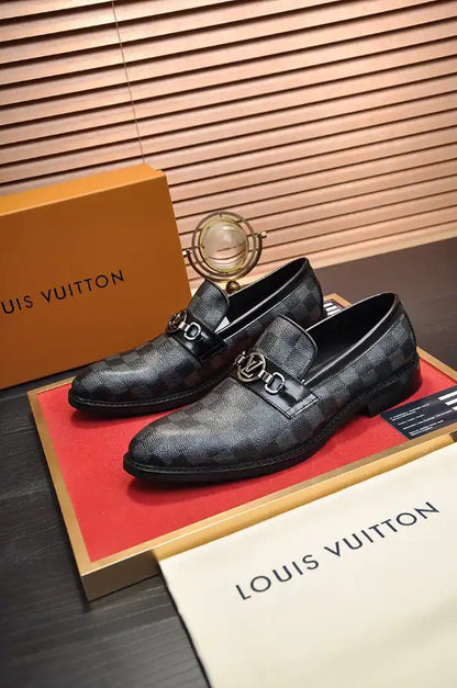 LV Checkered Loafers - Black