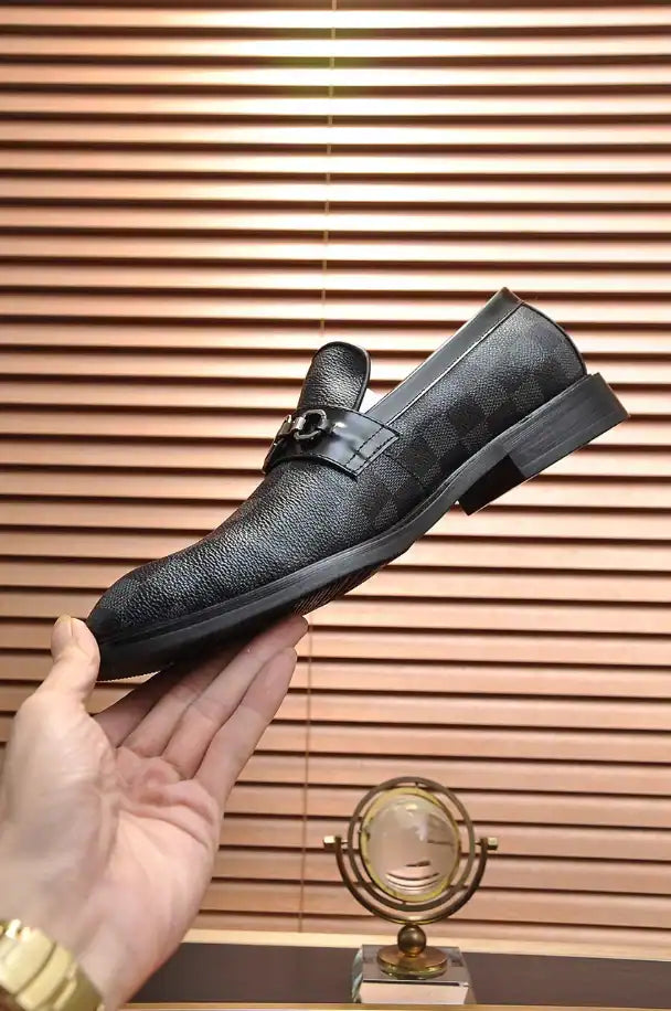 LV Checkered Loafers - Black