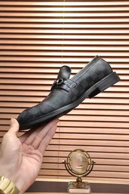 LV Checkered Loafers - Black