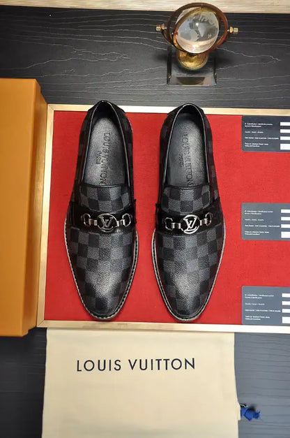 LV Checkered Loafers - Black