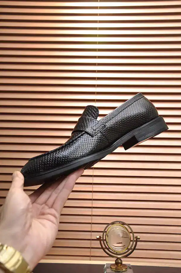 LV Leather Loafers - Black