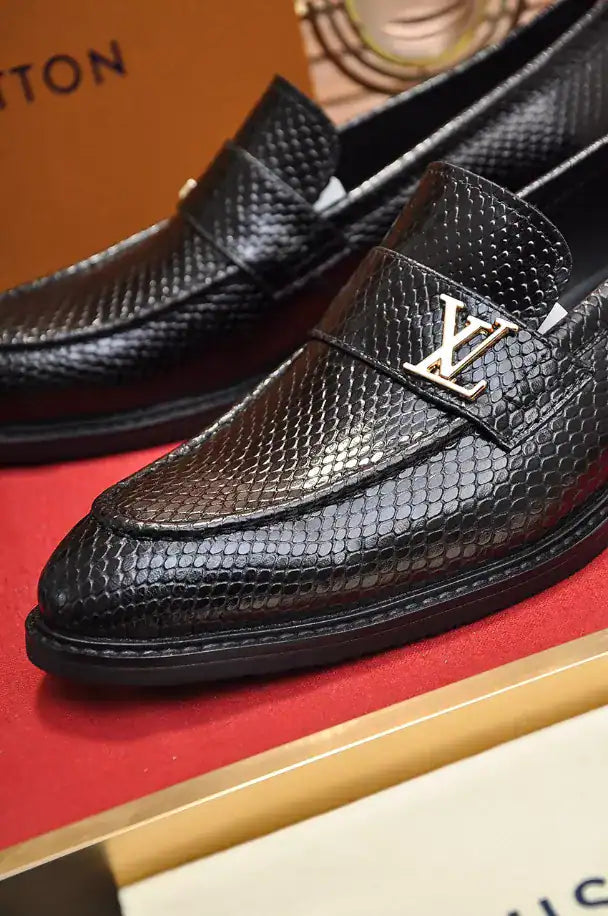 LV Leather Loafers - Black