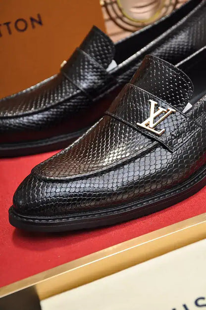 LV Leather Loafers - Black