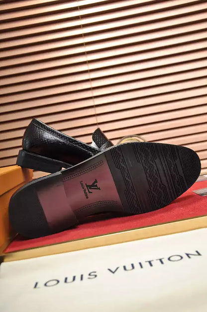 LV Leather Loafers - Black