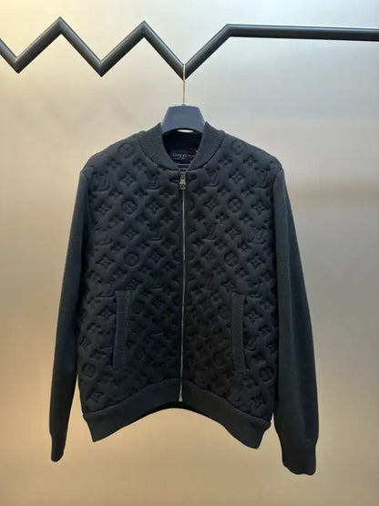 LV Monogram Padded Wool Jacket - Black