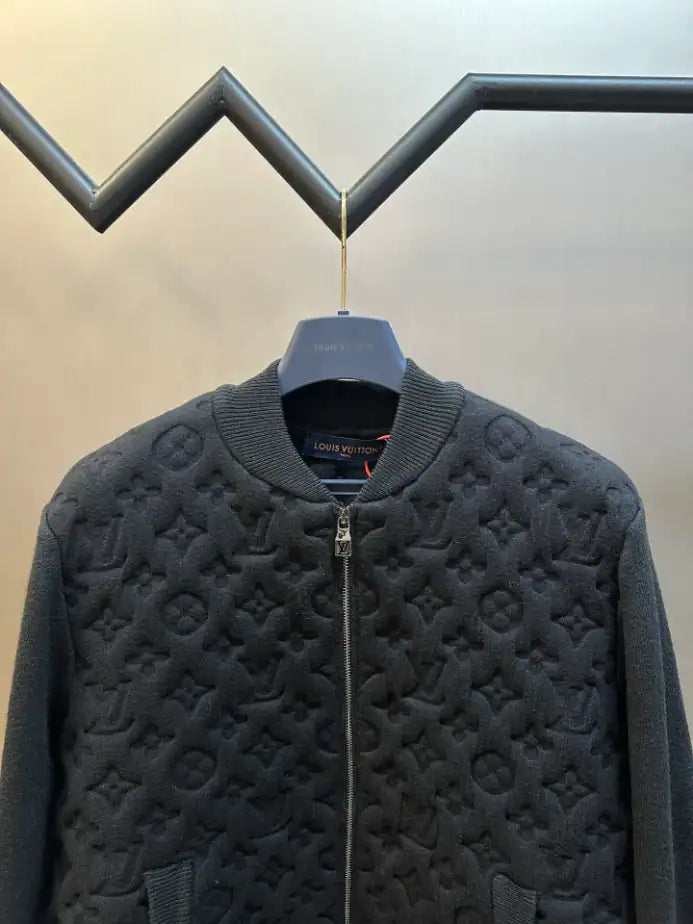 LV Monogram Padded Wool Jacket - Black