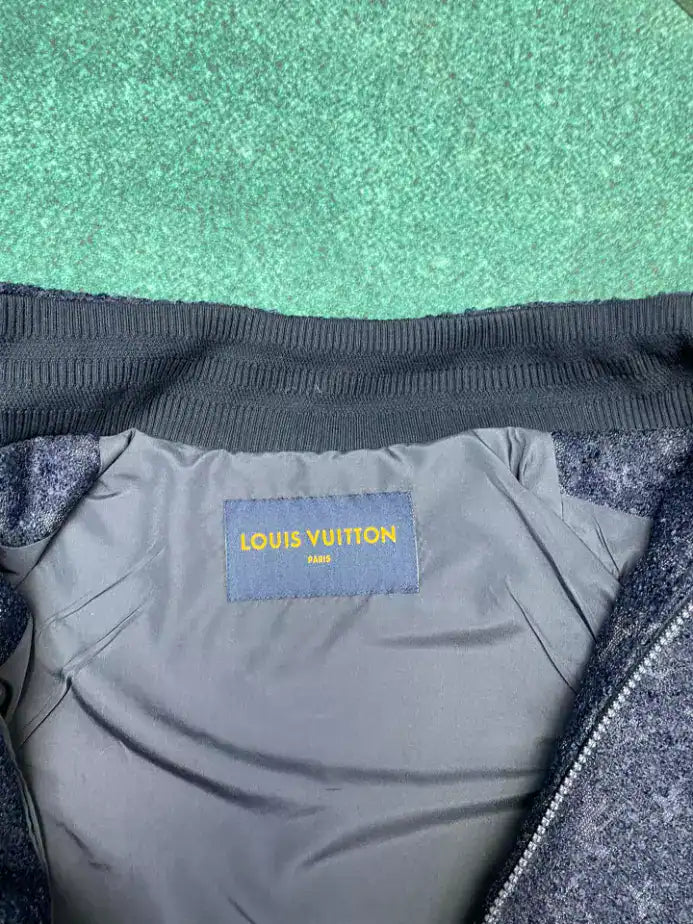 LV Monogram Wool Zip Jacket - Navy